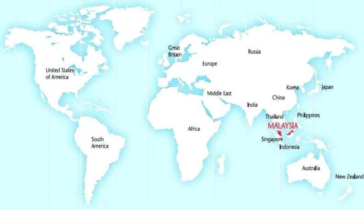 աշխարհի քարտեզը ցույց տալով Մալայզիա