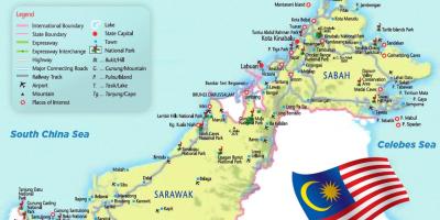 Քարտեզ Արևելյան Մալայզիայի