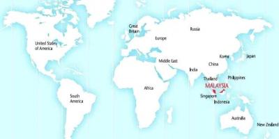 Աշխարհի քարտեզը ցույց տալով Մալայզիա