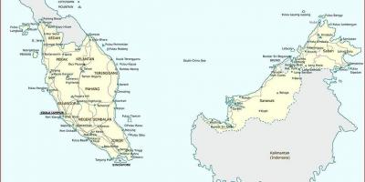 Մալայզիա քաղաքի քարտեզի վրա 